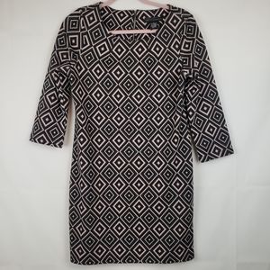 Grace Elements Sheath Sweater Dress Stretch career work Diamond pattern sz 4